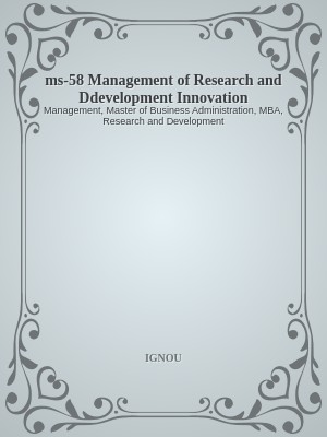 ms-58 Management of Research and Ddevelopment Innovation